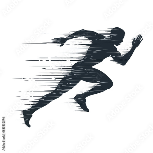 Minimalist workspace with desk, chair, laptop, lamp, and plant in simple line art illustration.