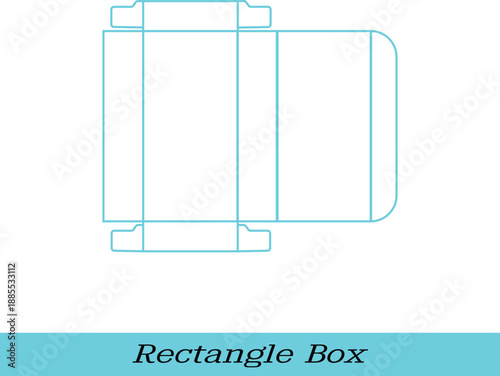 Standard Square Product Packaging Box Dieline Vector Template with Top Tuck Flap and Glue Tab