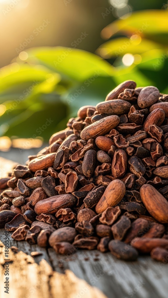 Fototapeta premium Pile of Cacao Beans Nature