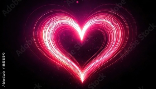 Radiant Heart - A Luminous Symbol of Love and Affection.
