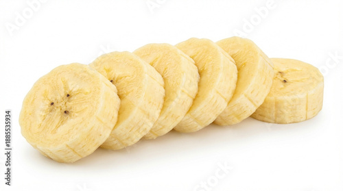 Bright Diagonal Banana Slices in Yellow Hue
