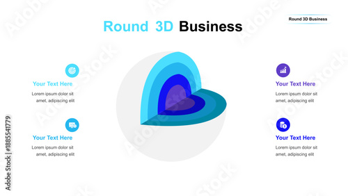 Round 3D Business Infographic