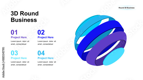 Round 3D Business Infographic