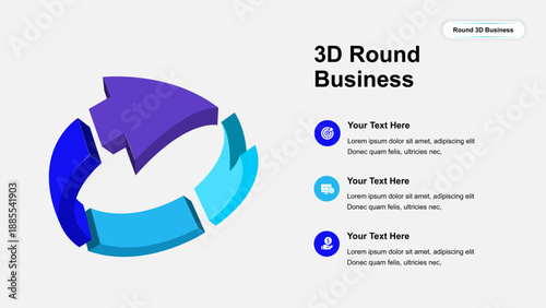 Round 3D Business Infographic