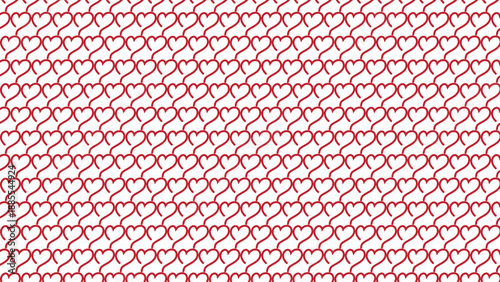 Seamless Red Heart Pattern on White Background