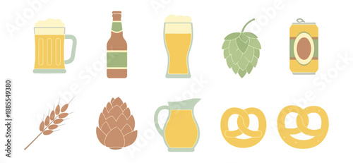 Beer and snacks illustration