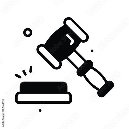 A visually appealing glyph icon of auction, competitive bidding