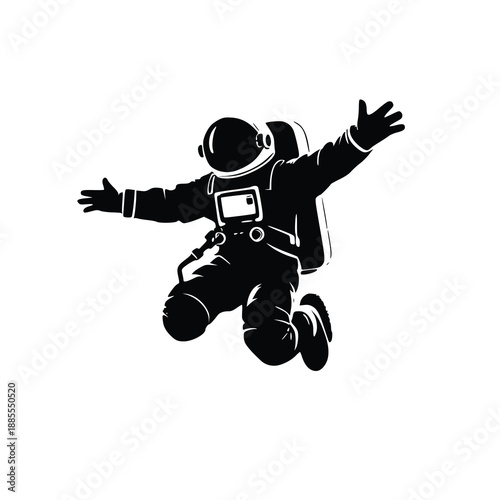 Astronaut in Zero Gravity Silhouette Vector – Space Exploration Design