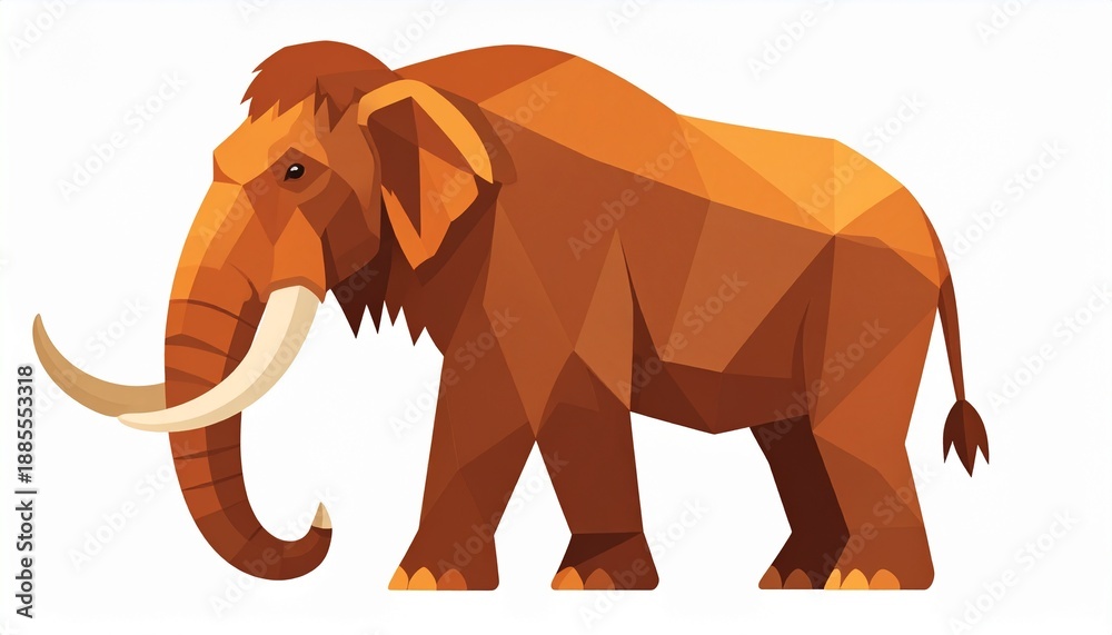 Obraz premium Majestic brown mammoth standing proudly with large tusks