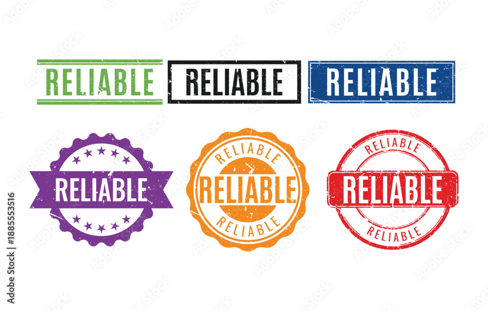 Obraz premium comprehensive collection of colorful reliable rubber stamps in various shapes for professional quality assurance branding