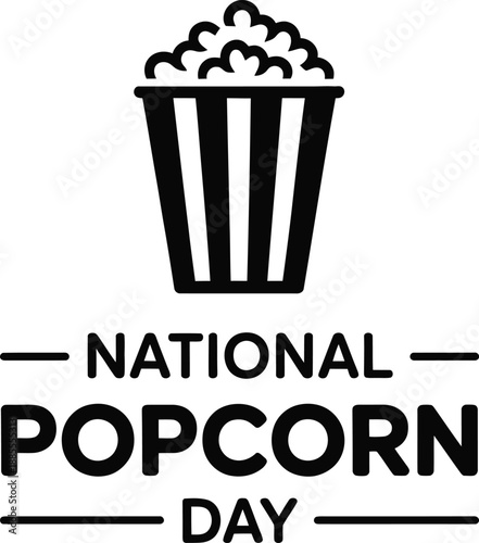 Celebrate national popcorn day with a stylized icon of a popcorn tub