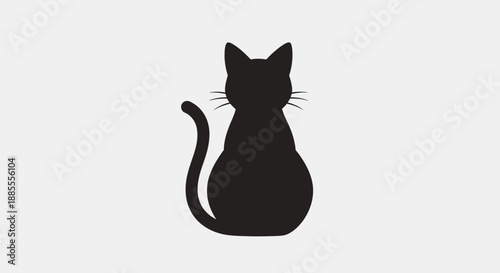 Black cat silhouette on white background