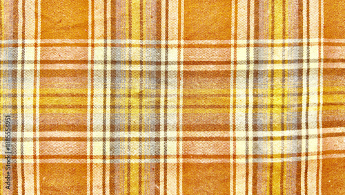 Cuadro en lienzo vintage woven plaid fabric texture in warm mustard yellow ochre tones evokes coz