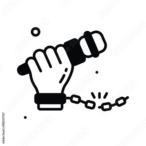 Press freedom glyph icon, independent journalism and expression