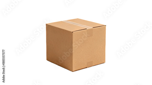 Wallpaper Mural Single closed cardboard box with adhesive tape isolated on white background Torontodigital.ca