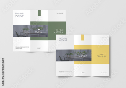 Two Tri-fold Brochure Mockup