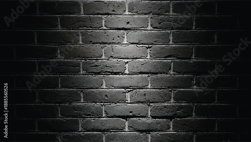 Dark Brick Wall Background With Spotlight Texture