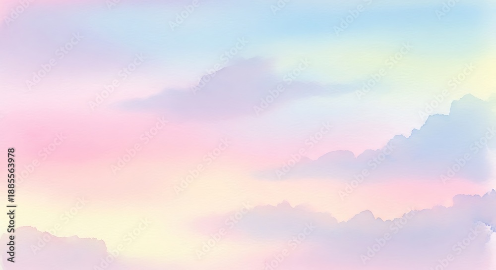 Fototapeta premium Pastel colored clouds create a dreamy, ethereal sky background.