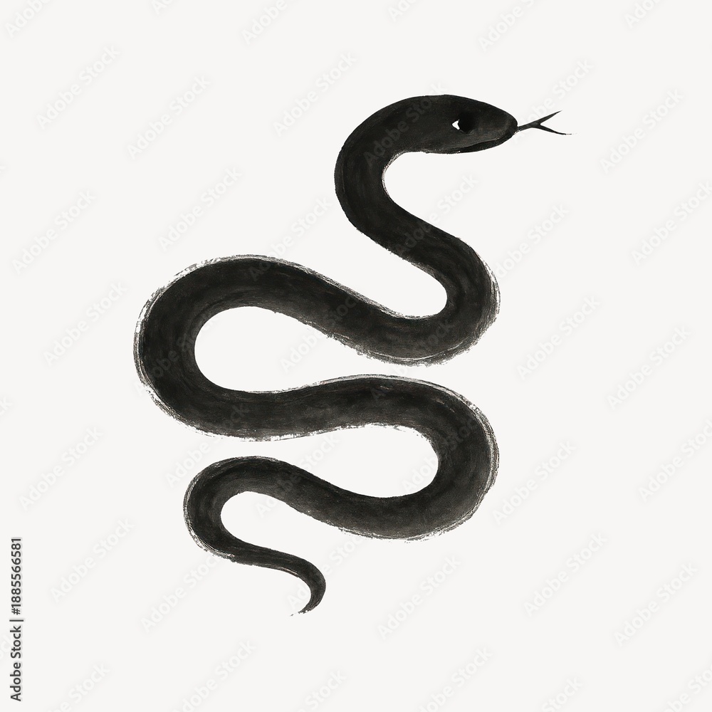 custom made wallpaper toronto digitalMinimalist black snake illustration.