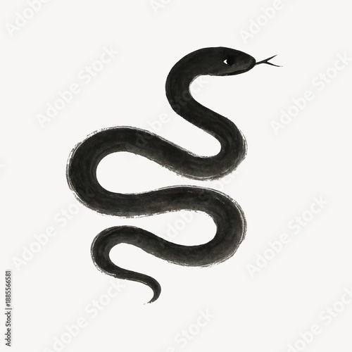 Wallpaper Mural Minimalist black snake illustration. Torontodigital.ca