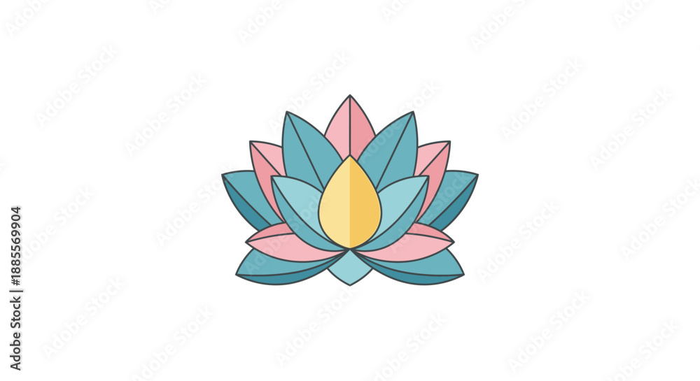 Fototapeta premium Calming Zen Lotus Flower Illustration - Symbol of Peace, Purity, and Enlightenment