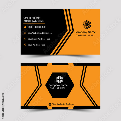Professional Business Card Template for Corporate, Modern, and Minimal Design with Editable Layout