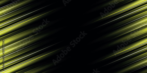 Black abstract background with glowing yellow neon lines effect. Isolated sun rays light beam concept. Vector illustration VOL. 10