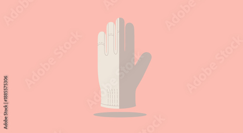 Flat illustration of a medical glove on a pink background