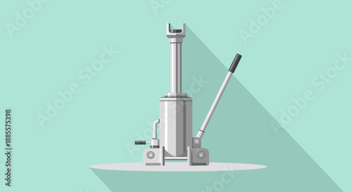 A hydraulic jack tool illustration on a clean background.