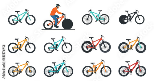 Bicycling and mountain bike illustrations collection