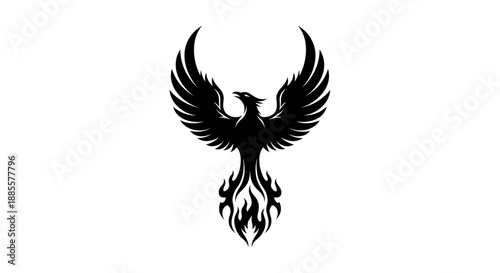 Black phoenix silhouette design