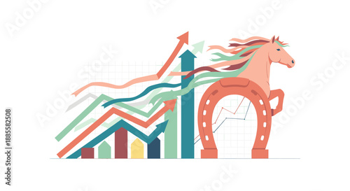 A minimalist composition of colorful geometric shapes on a white background. Ideal for backgrounds, marketing materials, or design elements needing a 