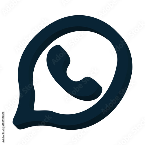 WhatsApp messaging app logo icon, chat communication symbol isolated transparent background