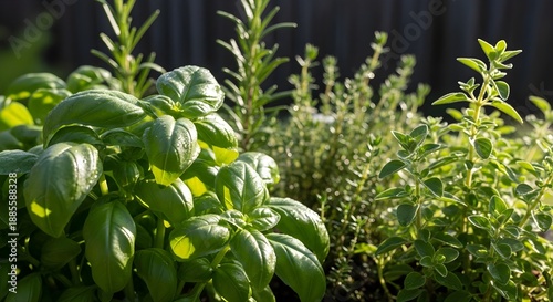 Fresh herbs close up