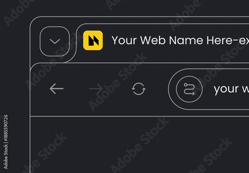 Minimal Wireframe Browser Interface Mockup