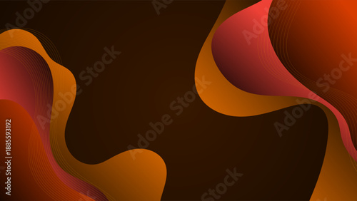 Abstract Brown Orange Gradient Background With Hand Drawn Organic Shapes Smooth Soft Waves and Modern Minimal Style. Ideal for Social Media Posts, Website Banners, Presentations, Branding