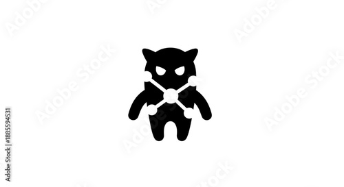 Black Cat Silhouette Icon.