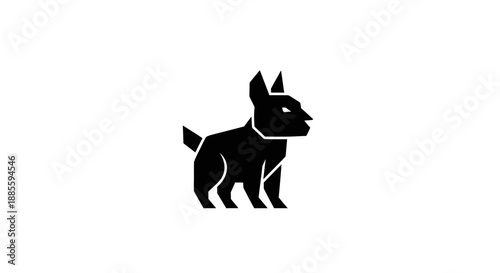 Black Dog Silhouette Icon.