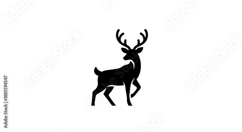 Black Deer Silhouette Illustration.