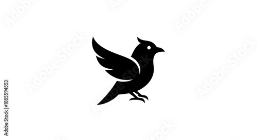 Black Bird Silhouette Icon.