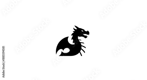 Black Dragon Silhouette Illustration.