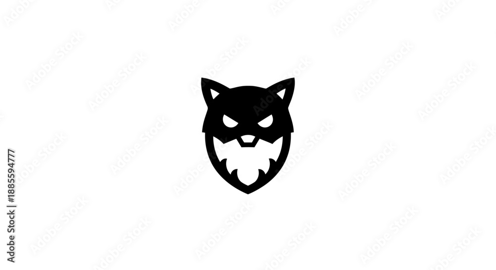 Obraz premium Black Wolf Head Illustration.