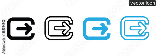 Set of modern arrow icons for navigation and design purposes