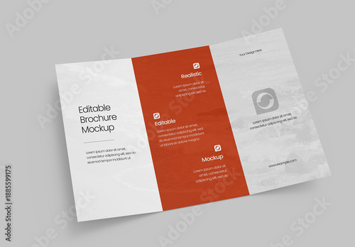 Tri-Folded Brochure Mockup PSD