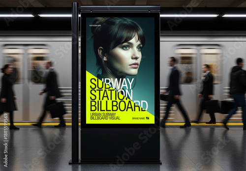 Subway Station Billboard Mockup PSD