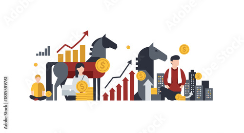 A flat vector illustration of a man meditating.  Perfect for concepts related to mindfulness, wellbeing, relaxation, and inner peace. Useful for blog 