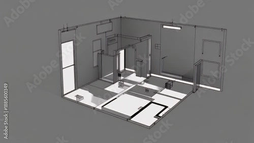 Simple sketch of an interior design layout