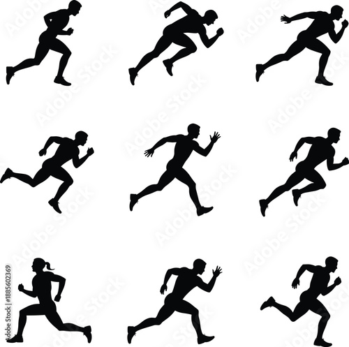 Set of Beautiful Silhouettes of Pregnant Women Walking and Posing in Long Dresses Isolated on White Background for Maternity Design Concepts