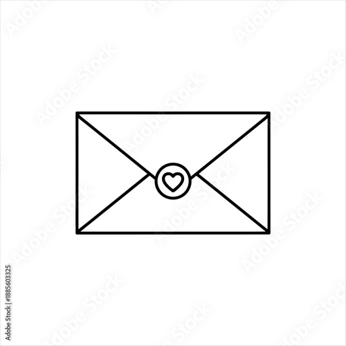 Simple envelope with heart shaped seal