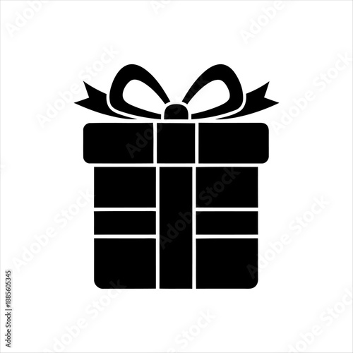 Beautiful black gift box with elegant ribbon